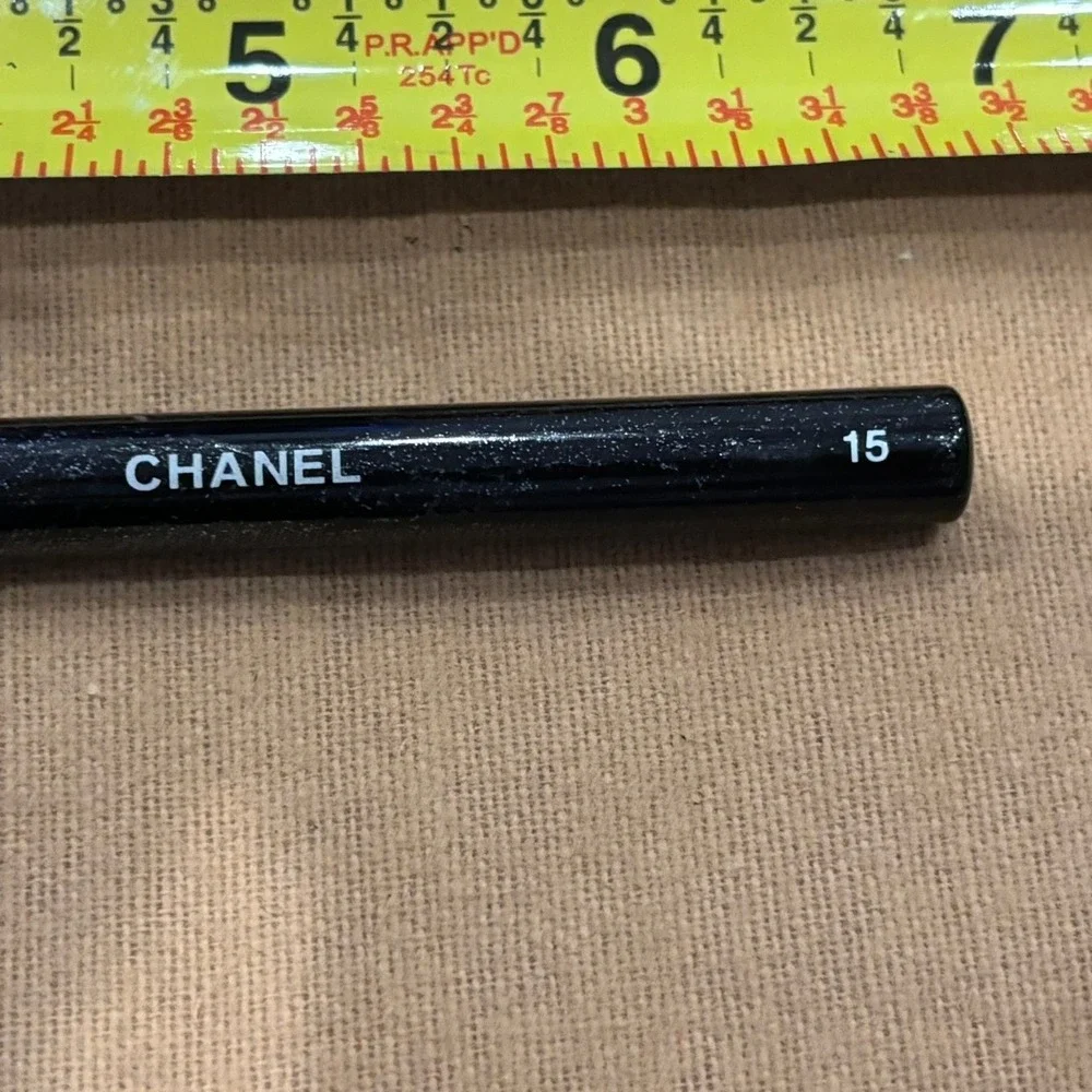 Chanel No 15 Retractable Lip Brush Black Gold Professional Makeup Tool Luxury